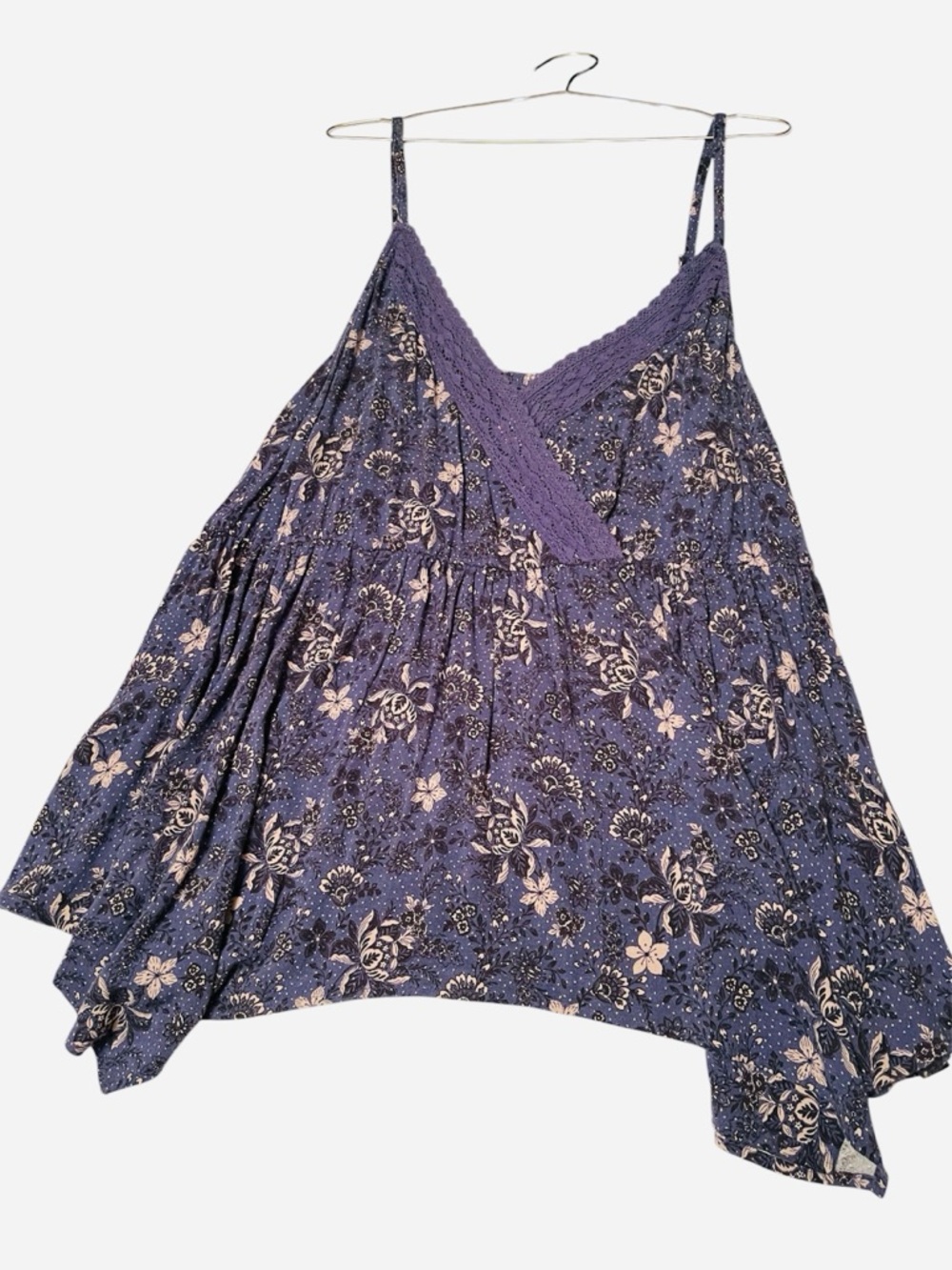 Torrid Floral Lace-Trim Spaghetti Strap Tank Top 3x